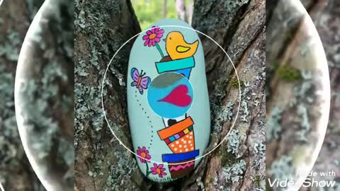 Elegant funky rock and stone painting ideas for kids