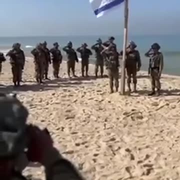 Israeli flag and anthem in Gaza ‘The IDF is at the coast of Gaza. We are here to stay!’