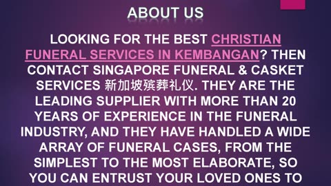 Best Christian Funeral Services in Kembangan