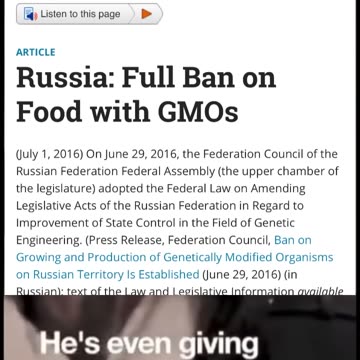 Putin and Russia Facts You Didn't Know - GMO'S BANNED IN RUSSIA