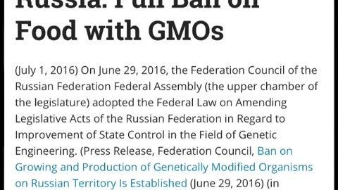 Putin and Russia Facts You Didn't Know - GMO'S BANNED IN RUSSIA