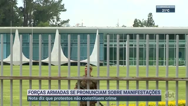 Forças Armadas condenam excessos em manifestações _ SBT Brasil (11_11_22)