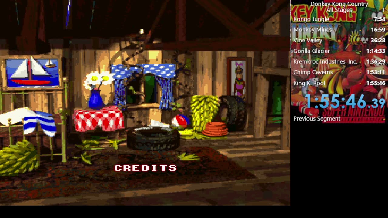 Donkey Kong Country 1st speed run attempt 1:55:50