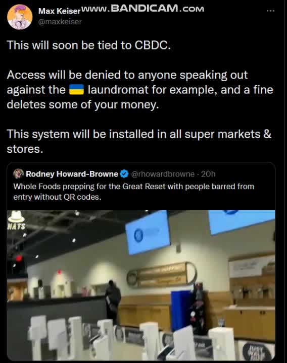 Whole Foods prepping for the Great Reset with people barred from entry without QR codes.