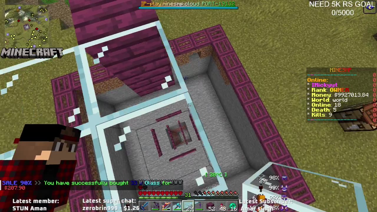 Minecraft Live Stream Public Smp Java+Bedrock 24/7 Join.SMP With Icky Yt