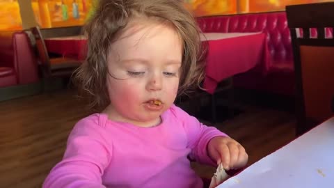 Little baby tries Indian food