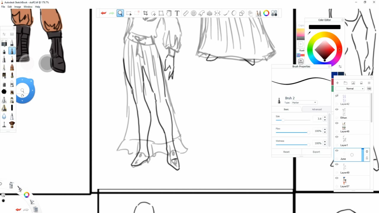 Redesigning OC's clothing (June and Grace)