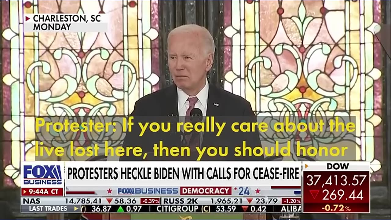 Protesters demand Biden Support 'ceasefire' and interrupt church address #shorts