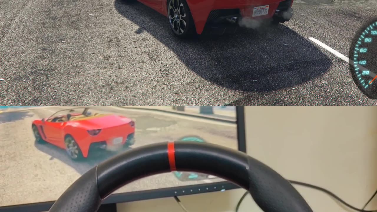 Driving Ferrari In GTA V With Steering Wheel.