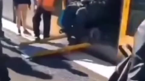 Awful wheelchair accident