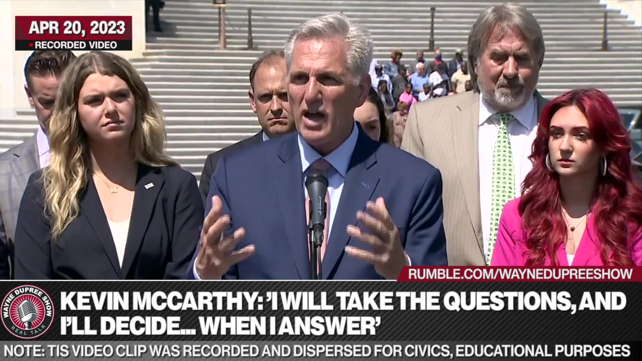 McCarthy Pushes Back: 'I Will Take The Questions, And I'll Decide... When I Answer'