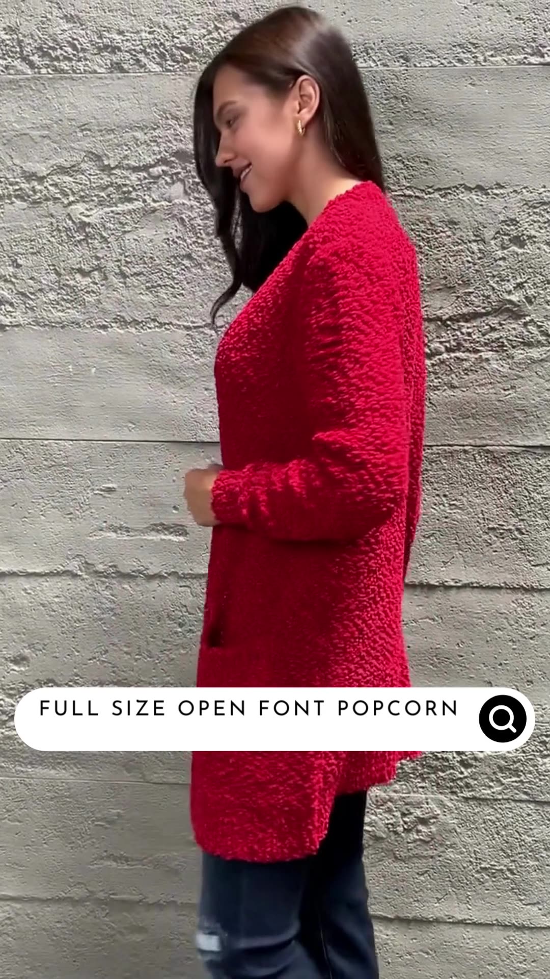 Zenana Long Sleeve Popcorn Sweater Cardigan with Pockets main image 0