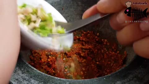 Fish side dish, chili curry, mashed on your own.