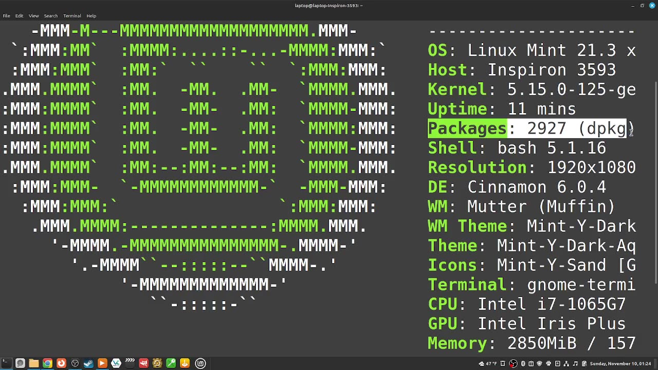 321_how to "see how many packages you have with neofetch"