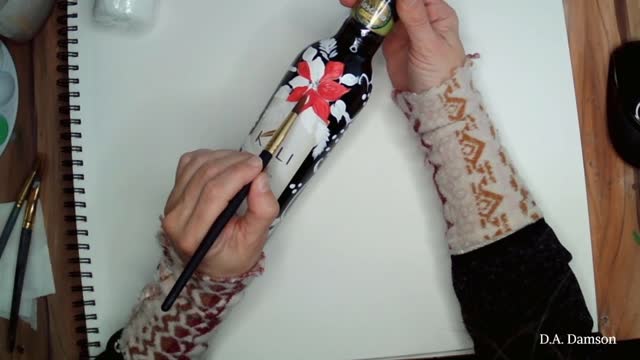 Painting Tutorial Bottle DIY Season winter