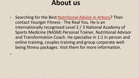 Best Nutritional Advice in Arbury.