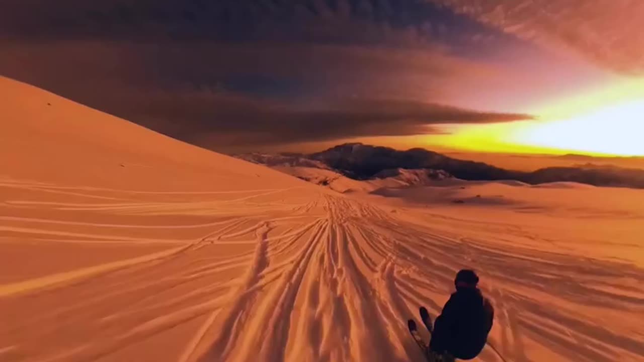 The ski slope in La Parva looks especially impressive at sunset.