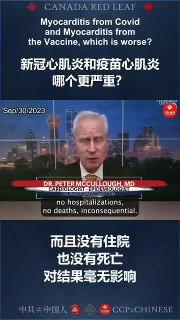 新冠心肌炎和疫苗心肌炎，哪个更严重？Myocarditis is from Covid or from the vaccine?