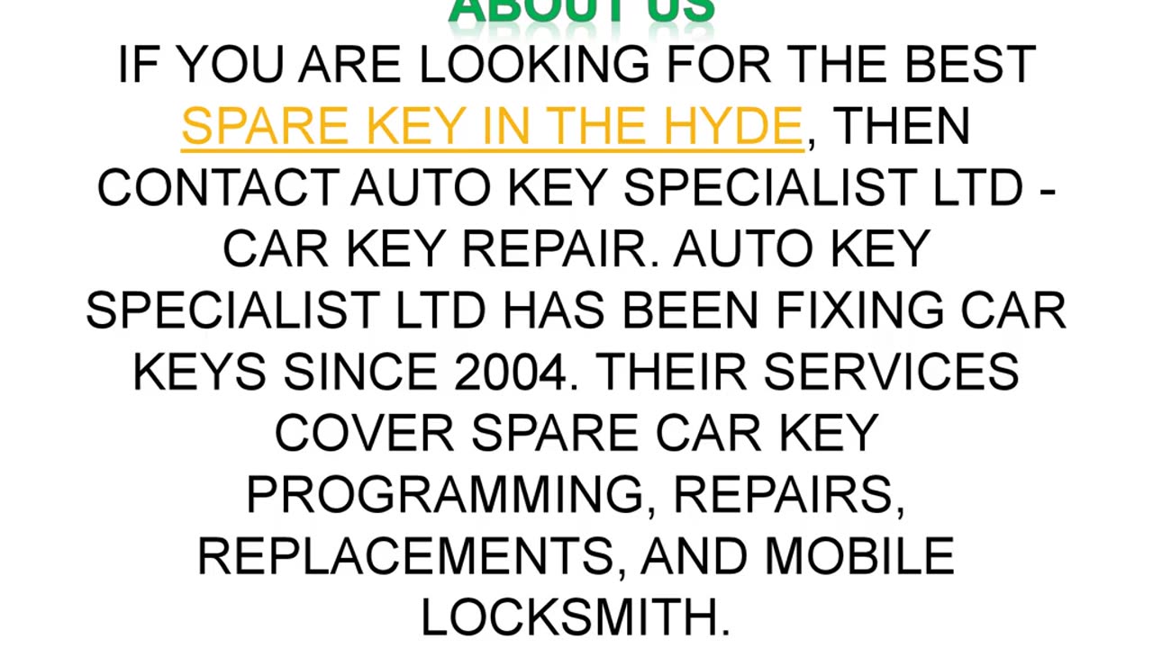 Best Spare Key in The Hyde