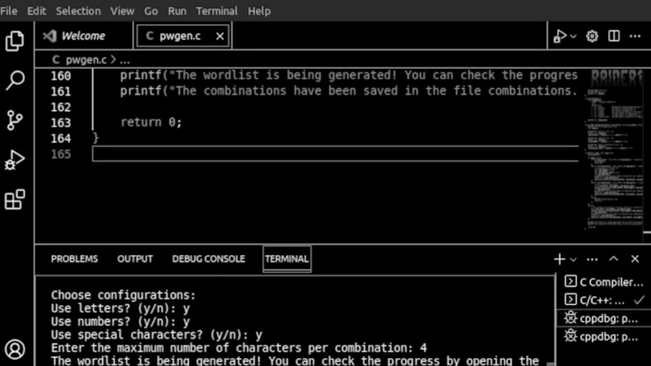 Wordlist Generator for Brute-Force attacks (PWGen V1.2)