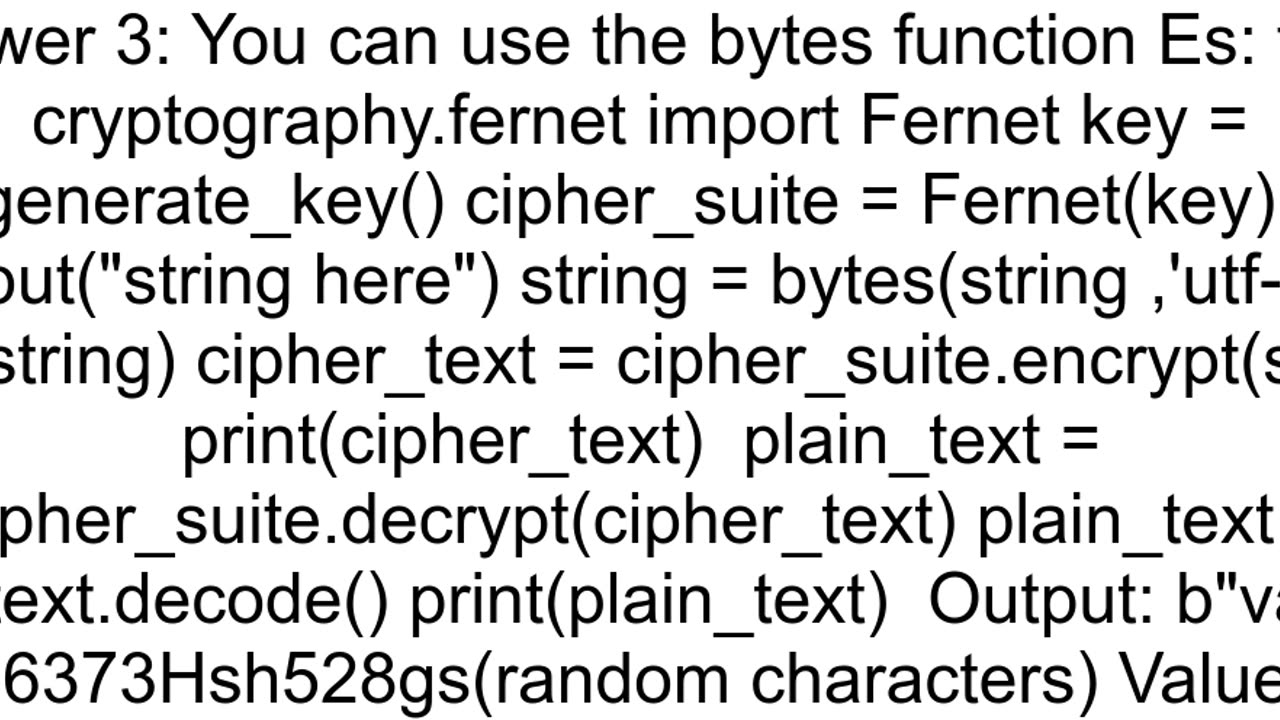 How to encrypt a variable with the cryptography module