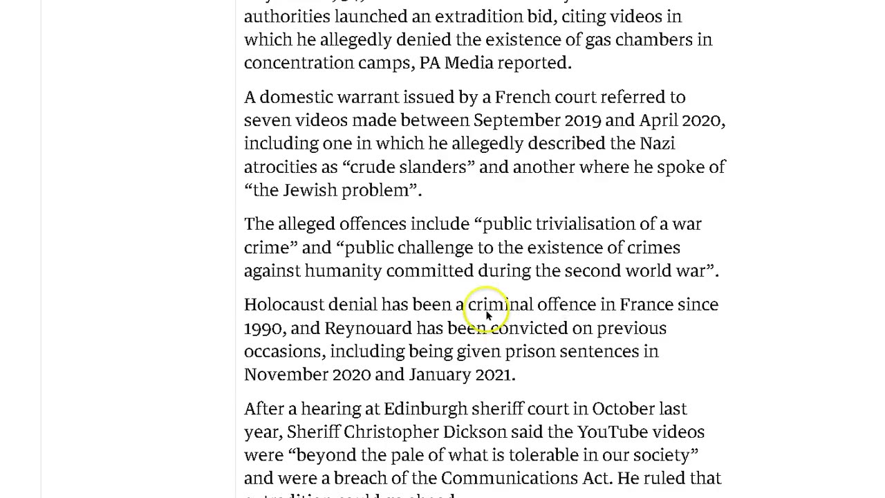 Persecuted for disputing what we are told