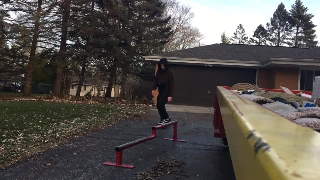Young Man Skateboarding Slammed His Back On Rail