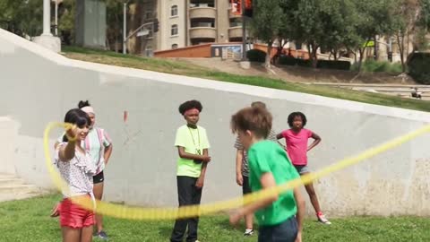 Kids playing with rope