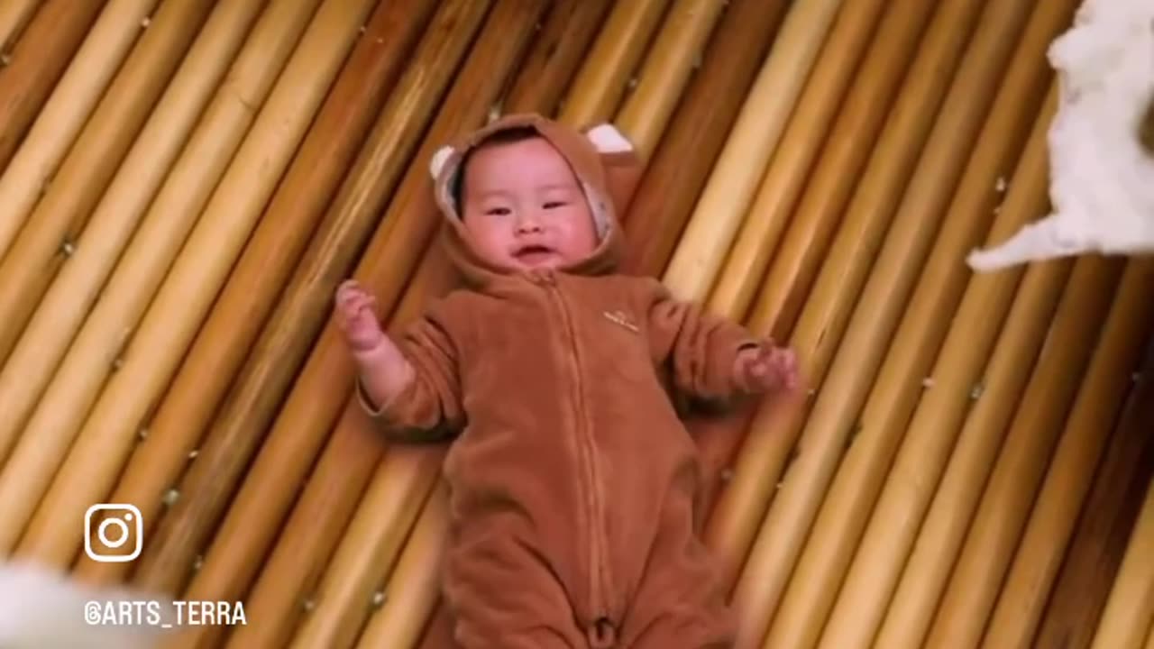 Cute baby and art