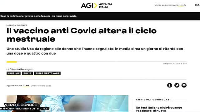 Il vaccino anti Covid altera il ciclo mestruale - Vero Giornale 29.09.2022