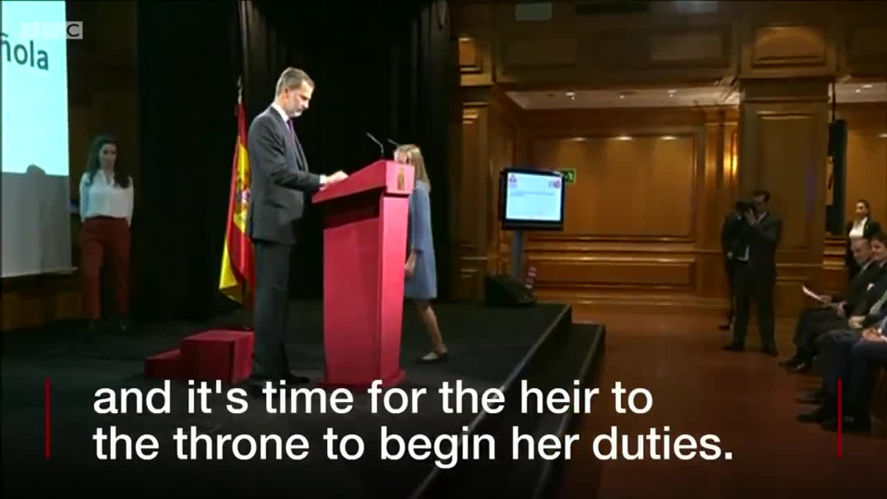 Spain's princess delivers her first speech - BBC News