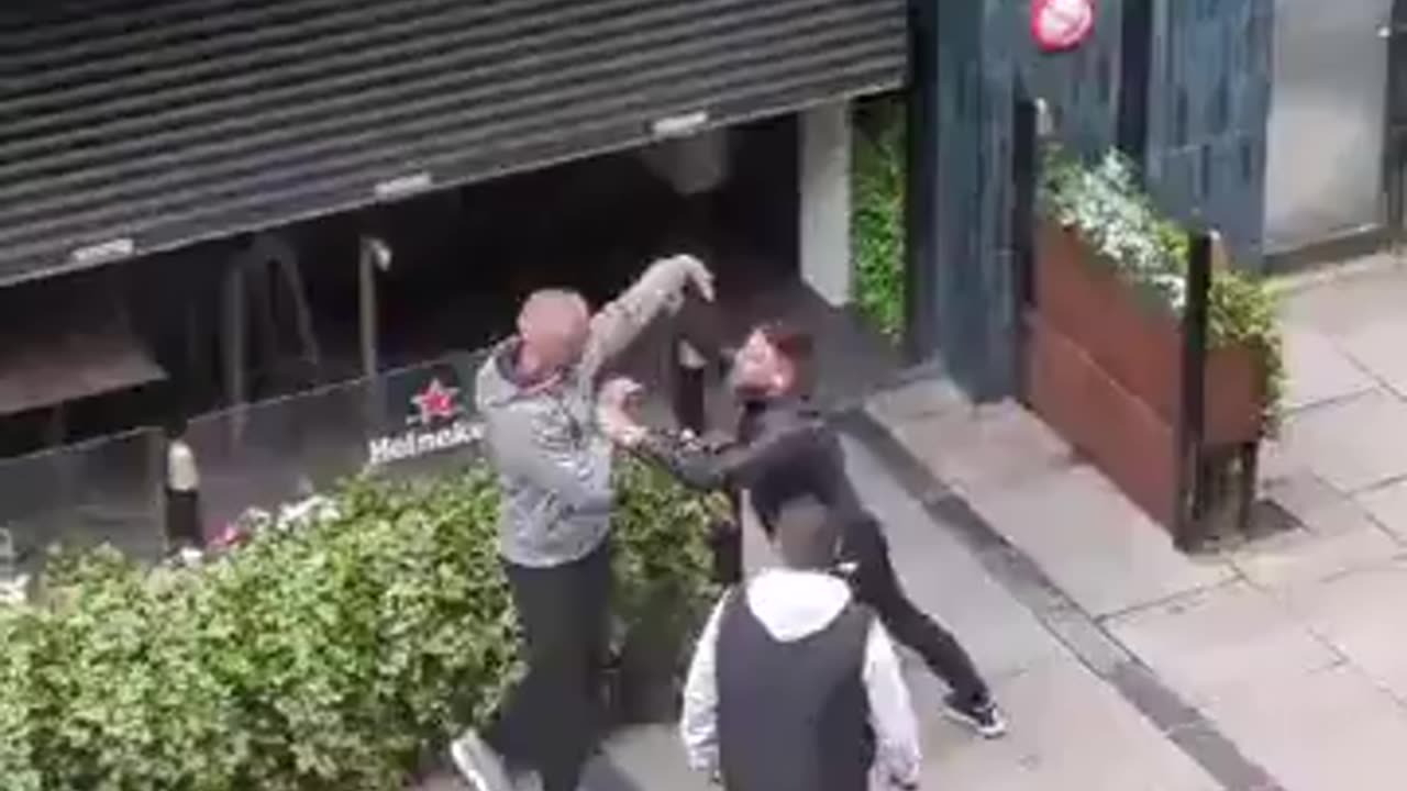 Migrant in Cork, Ireland pushing his luck, the Irishman clearly didn't want to fight,