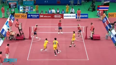 Thailand beats Korea in kick volleyball (Sepak Takraw,) a breakdown.