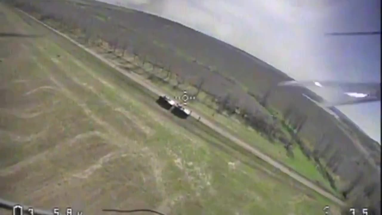 Ukraine war footage : Ukrainian FPV Destroys Russian military vehicle