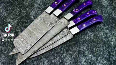 Damascus steel kitchen knives set