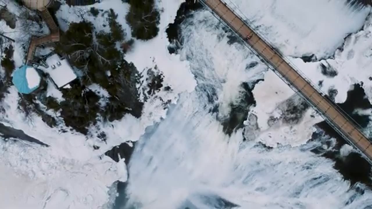 Beautiful Nature Video Waterfall Drone view