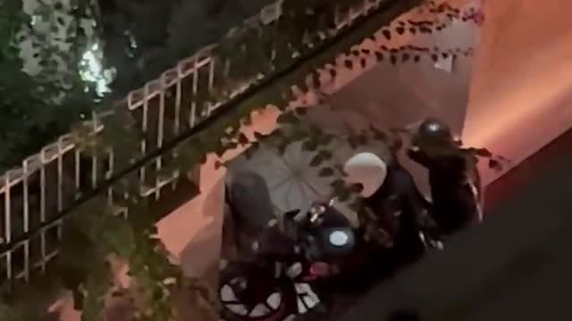 Protester being beaten to a pulp, run over by a motorbike then shot by Islamic regime death squads