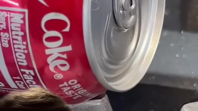 The soda was scared to come out 🥤
