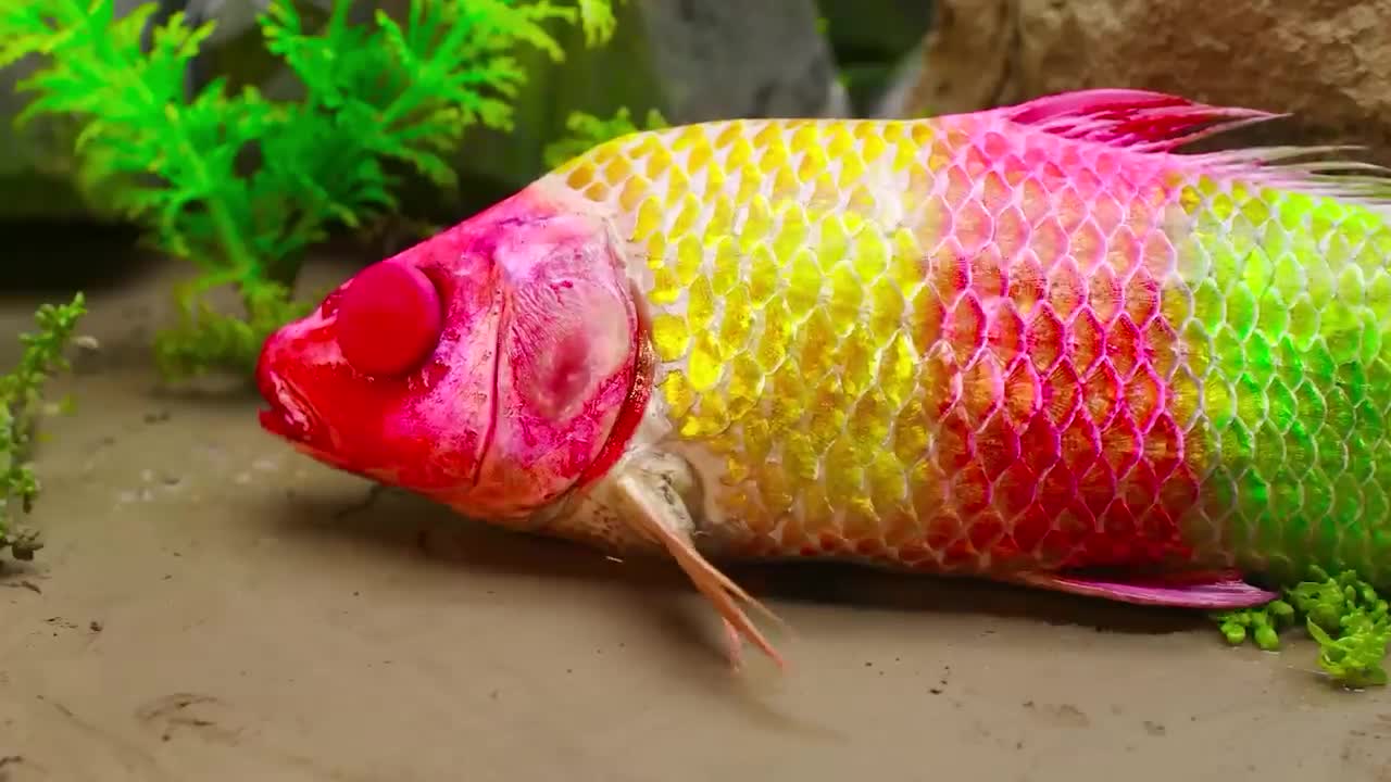 Stop Motion Funny Animals Cute Cow, Mouse, Duck Bon Bon Rainbow Fish Egg Movement