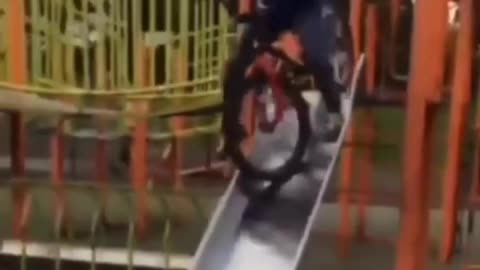 Bike Ride Down The Slide Challenge