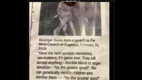 Henry Kissinger Speech To The Who Council On Eugenics Feb 25.2009