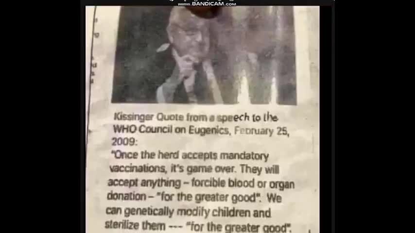 Henry Kissinger Speech To The Who Council On Eugenics Feb 25.2009