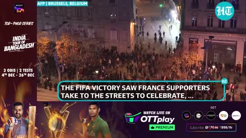 French fans throw fireworks at riot police, clash with Moroccans as France reaches FIFA finals