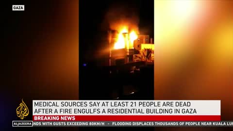 Building fire in Gaza: reports of at least 21 people killed