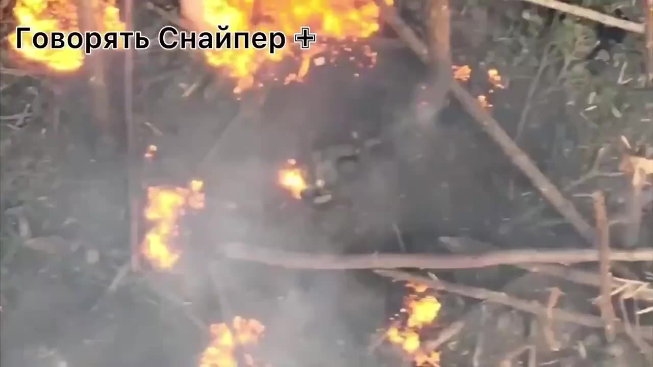 Russian soldier hit by UA white phosphorus nade
