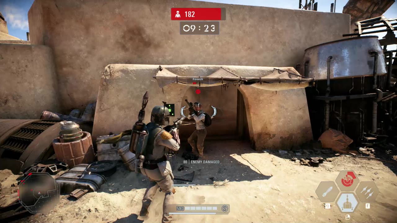 SWBF2: Arcade Onslaught Boba Fett Mos Eisley Gameplay