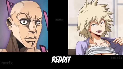 Anime vs Reddit (the rock reaction meme)