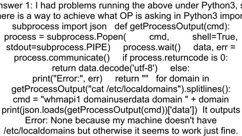 Json parsing Python subprocess