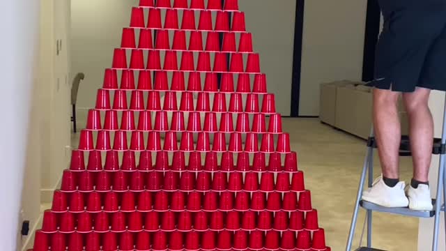 I Build The World's Tallest Cup Tower..🤕🤕