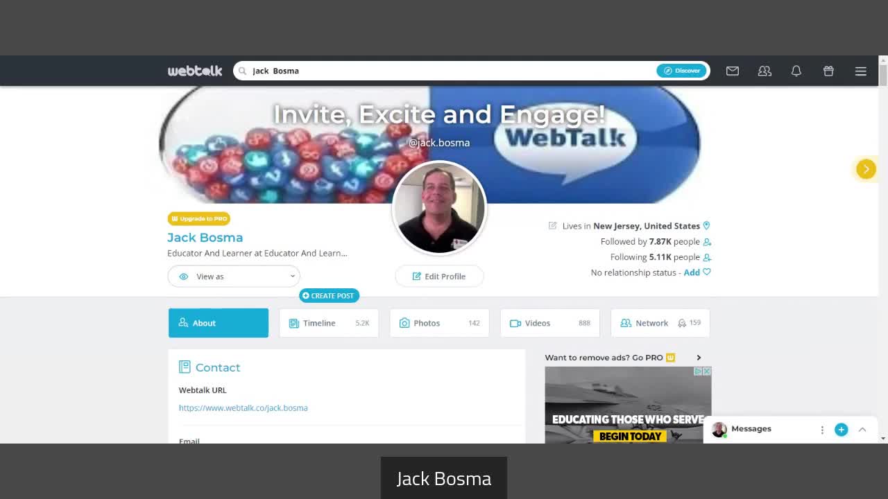 Join Me On Webtalk Please
